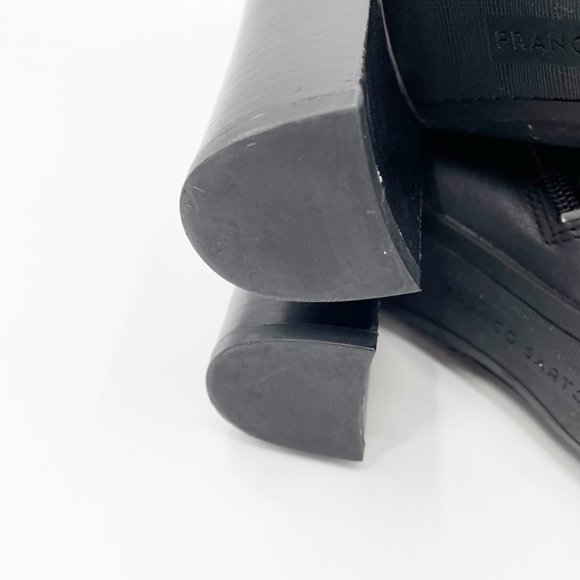 Franco Sarto Womens Black Leather & Suede Side Zip Boot Size 9.5 - Picture 9 of 13